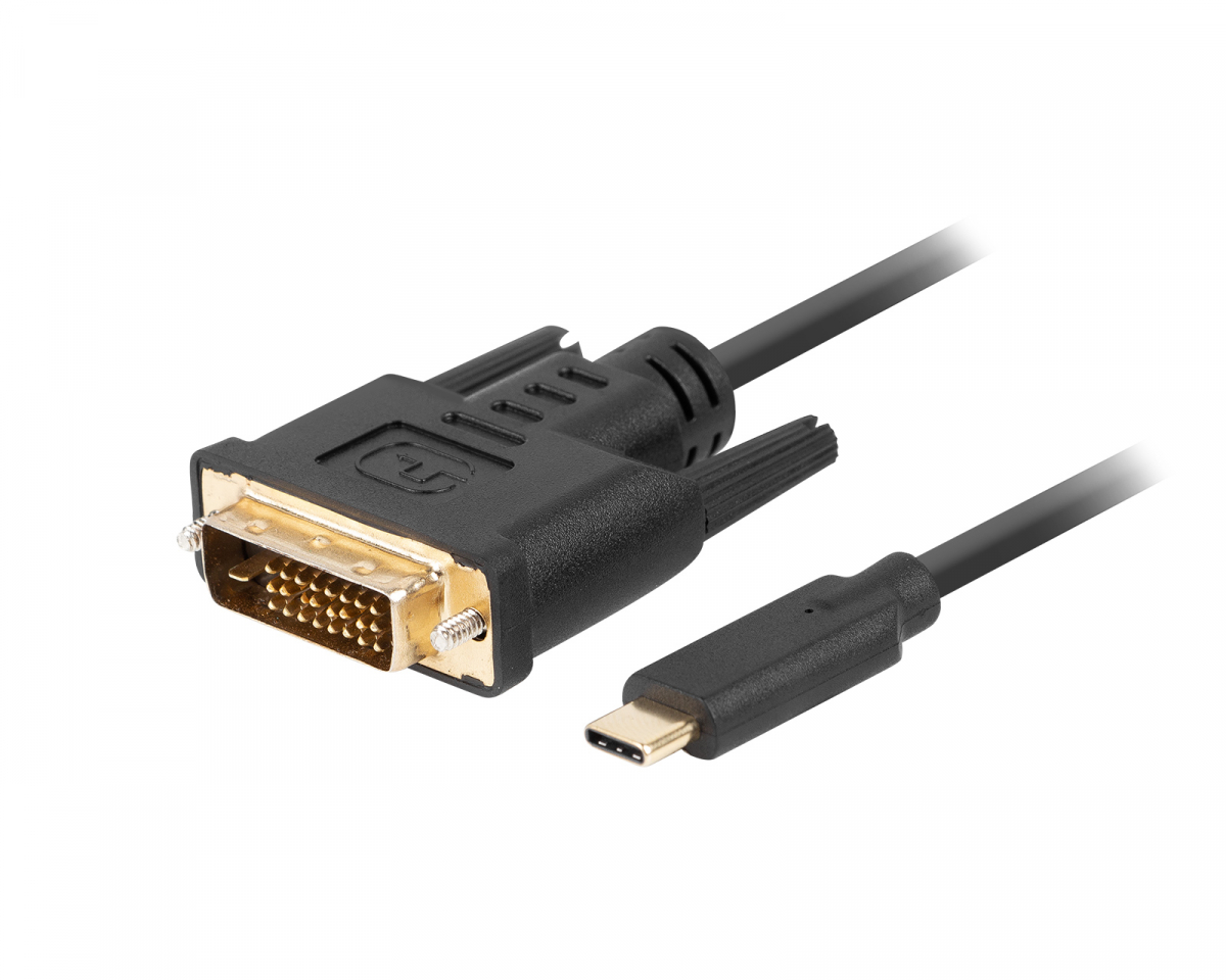 USB-C til DVI-D Kabel Sort - 1.8m -