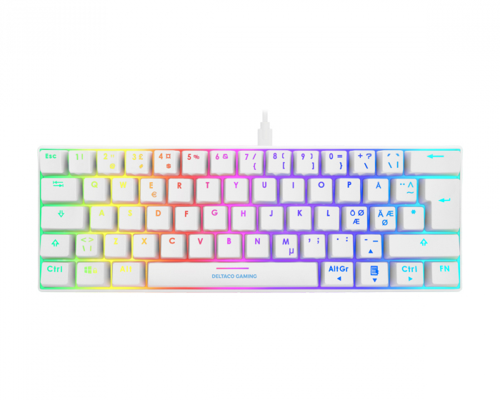 Deltaco Gaming Compact RGB Mekanisk Tastatur White Line [Content Red]