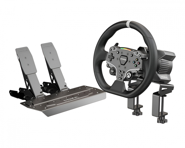 Moza Racing R3 Racing Simulator (R3 Base, ES Wheel, SR-P Lite Two Pedals, bordklemme)