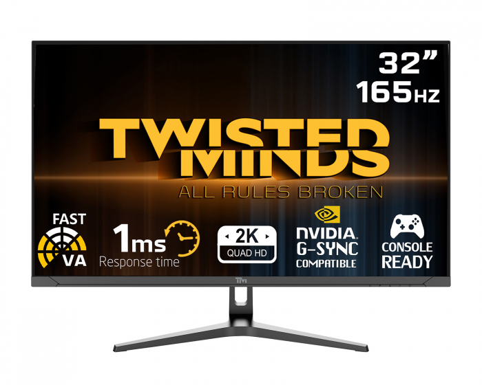 Twisted Minds 32” QHD, 165Hz, VA, 1ms, HDMI 2.1, HDR Gamingskærm