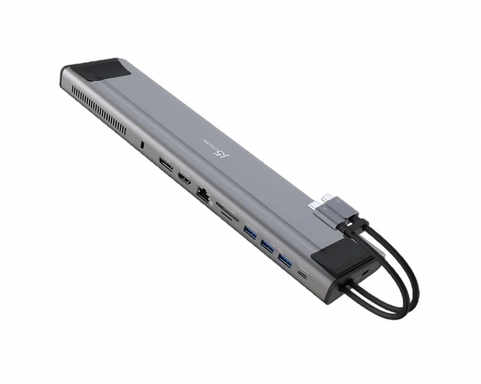j5create Dual-Monitor USB-C Dockingstation M.2 nvme med 9 porte - Grå