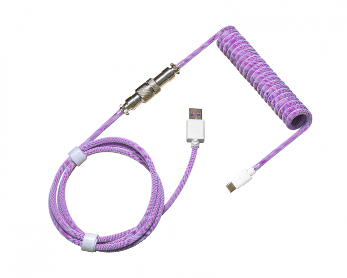 Cooler Master Coiled Cable USB-C til USB-A 1.5m - Aviator - Dream Purple