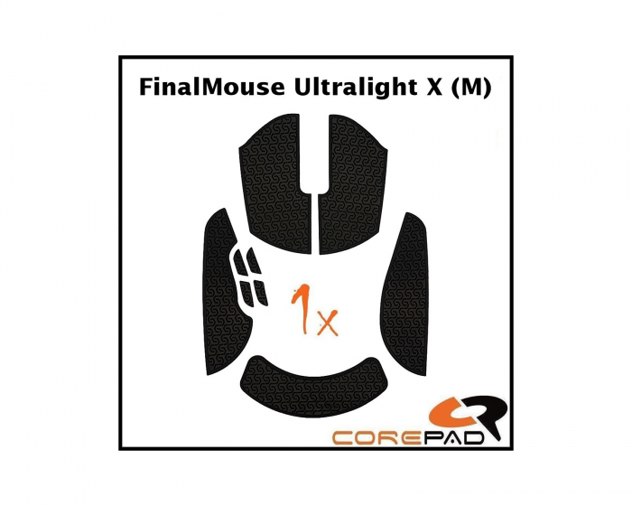 Corepad Soft Grips til FinalMouse Ultralight X Medium - Sort