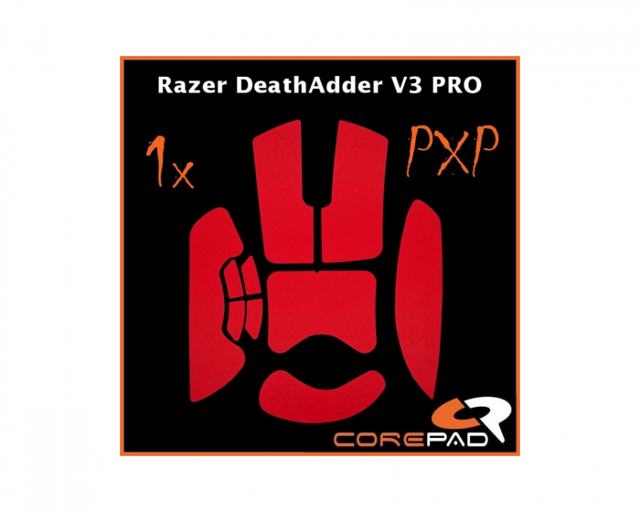 Corepad PXP Grips til Razer DeathAdder V3 Pro - Rød