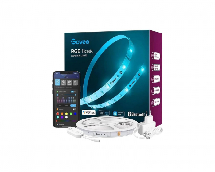 Govee RGB Smart Wi-Fi & Bluetooth LED Strips - 5m