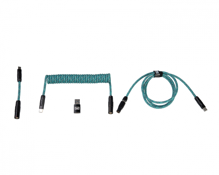 Wooting Coiled USB-C Kabel - Cyber Teal