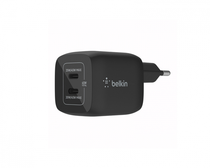 Belkin Boost Charge 45W USB-C Vægoplader - 2-port - Sort