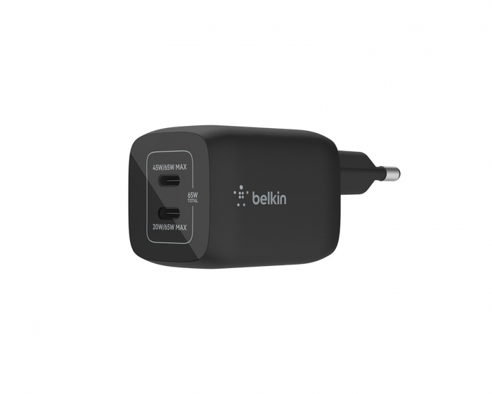 Belkin Boost Charge 65W USB-C Vægoplader - 2-port - Sort