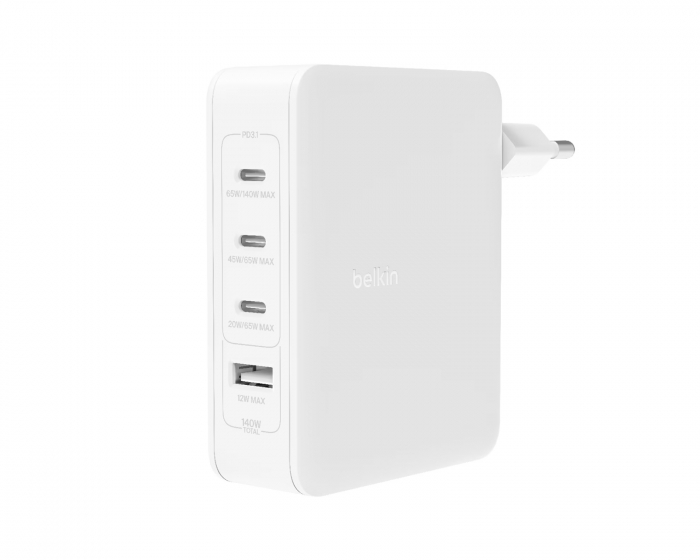 Belkin Boost Charge 140W USB-C Vægoplader - 4-port - Sort