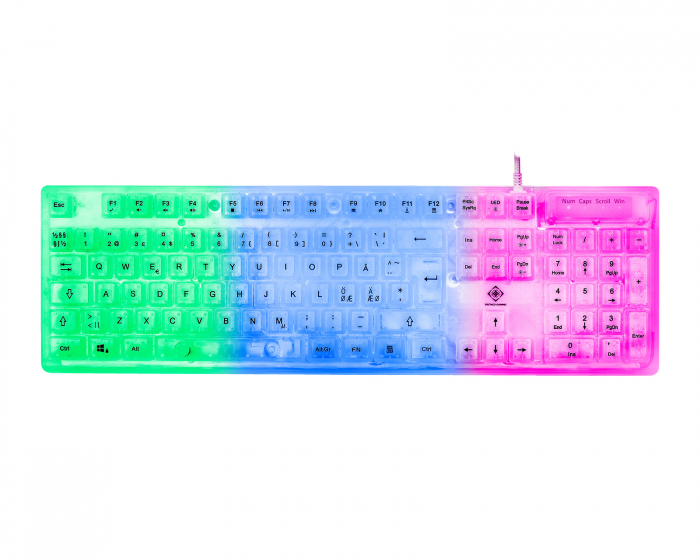 Deltaco Gaming DK250 RGB Gaming Tastatur - Transparent