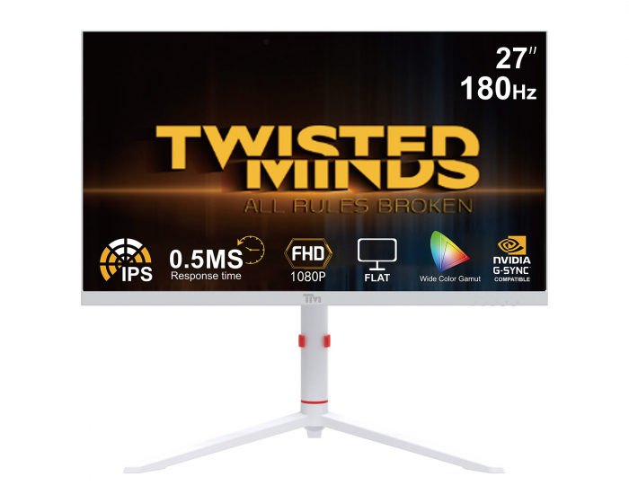 Twisted Minds Artic Pro Series 27” FHD, 180Hz, Fast IPS, 0.5ms, HDR400 Gamingskærm