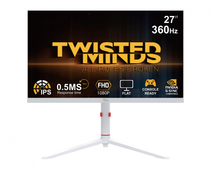 Twisted Minds Artic Pro Series 27” FHD, 360Hz, Fast IPS, 0.5ms, HDR400 Gamingskærm