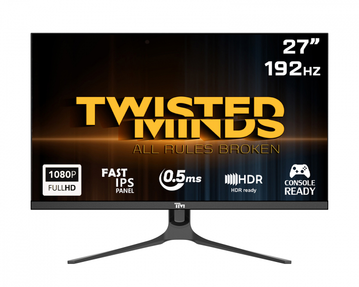 Twisted Minds Supreme Series 27” FHD, 192Hz, Fast IPS, 0.5ms, HDR400 Gamingskærm