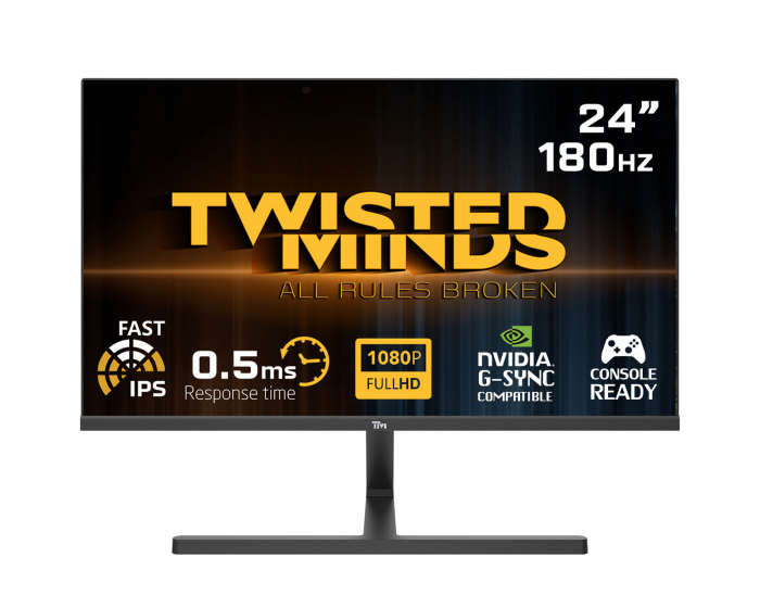 Twisted Minds Blaze Series 24” FHD, 180Hz, Fast IPS, 0.5ms, HDR400 Gamingskærm