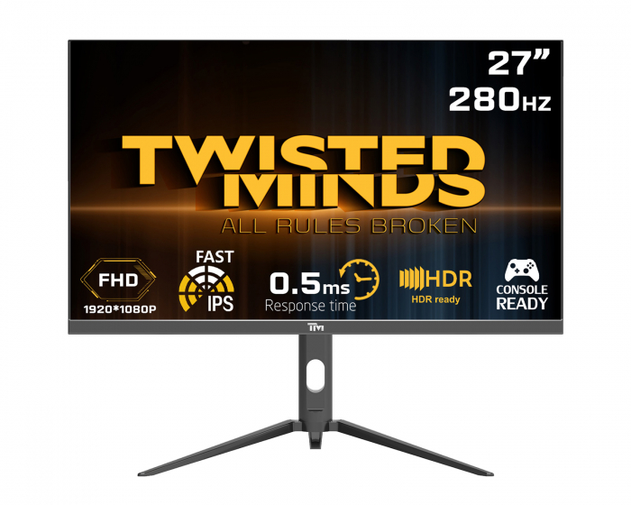 Twisted Minds Supreme Series 27” FHD, 280Hz, Fast IPS, 0.5ms, HDR400 Gamingskærm