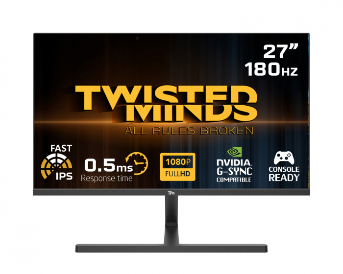 Twisted Minds Blaze Series 27” FHD, 180Hz, Fast IPS, 0.5ms, HDR400 Gamingskærm