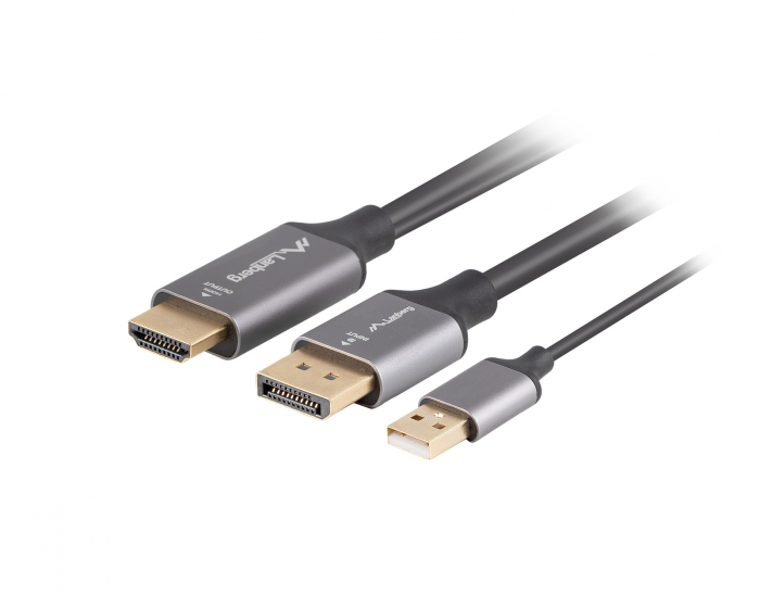 Lanberg HDMI til DisplayPort Kabel 4K Sort - 1m