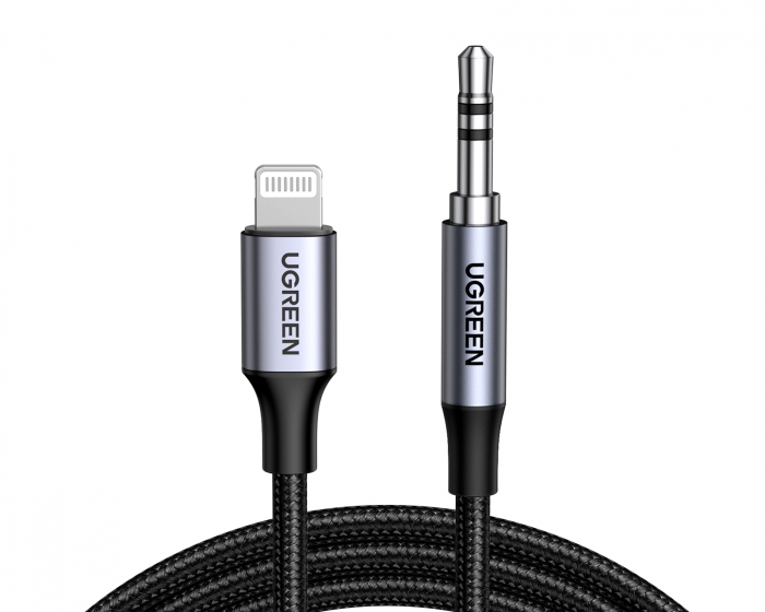 UGREEN Lightning til Aux 3,5 mm kabel 1m - Sort