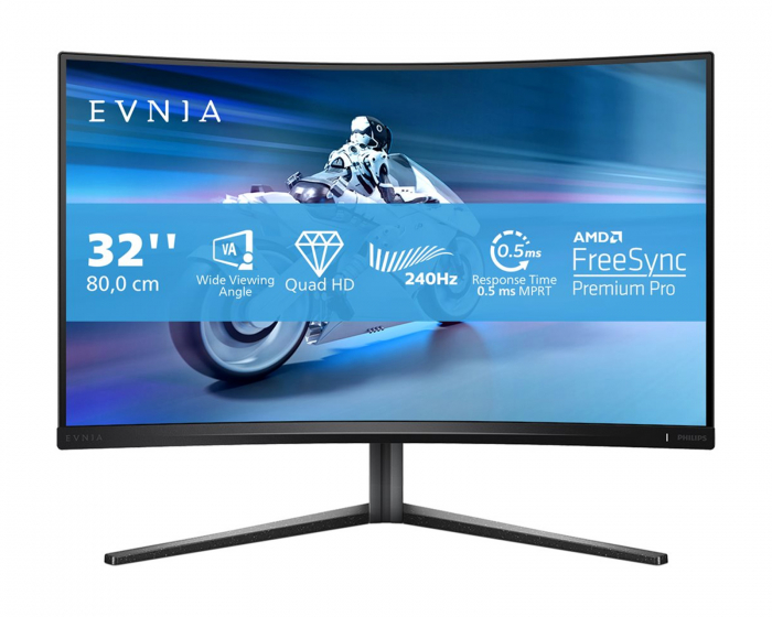 Philips Evnia 5000 32” Curved Gamingskærm 240Hz 0,5ms QHD VA