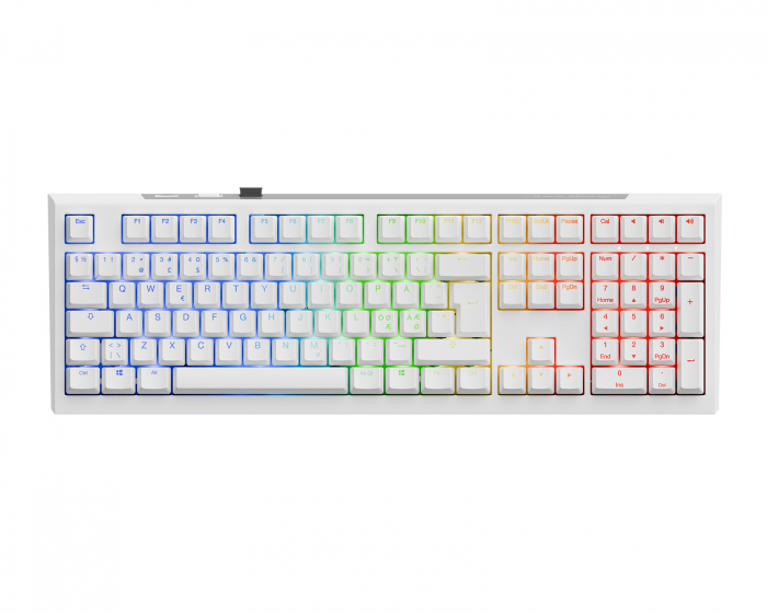 Ducky One X Fullsize Trådløst Gaming Tastatur - Hvid