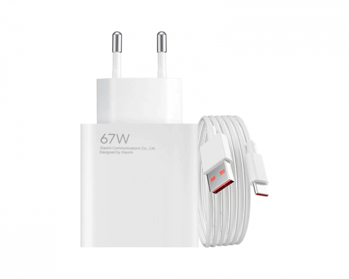 Xiaomi 67W HyperCharge Combo Oplader USB-A - Hvid