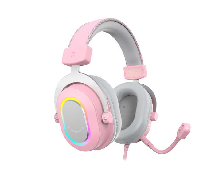 Fifine H6 USB 7.1 Gaming Headset RGB - Lyserød (DEMO)