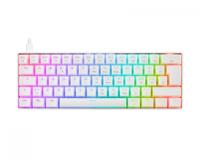 Deltaco Gaming WK90 RGB 60% Hotswap Mekanisk Tastatur [Pink Linear] - Hvid