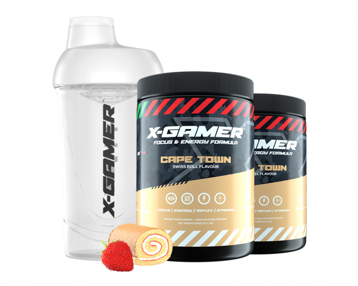 X-Gamer 2 x 600g X-Tubz Cape Town - 60 Portioner + Shaker